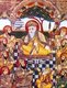India: The ten Sikh gurus, Guru Nanak Dev in the centre. Tanjore miniature, 19th century